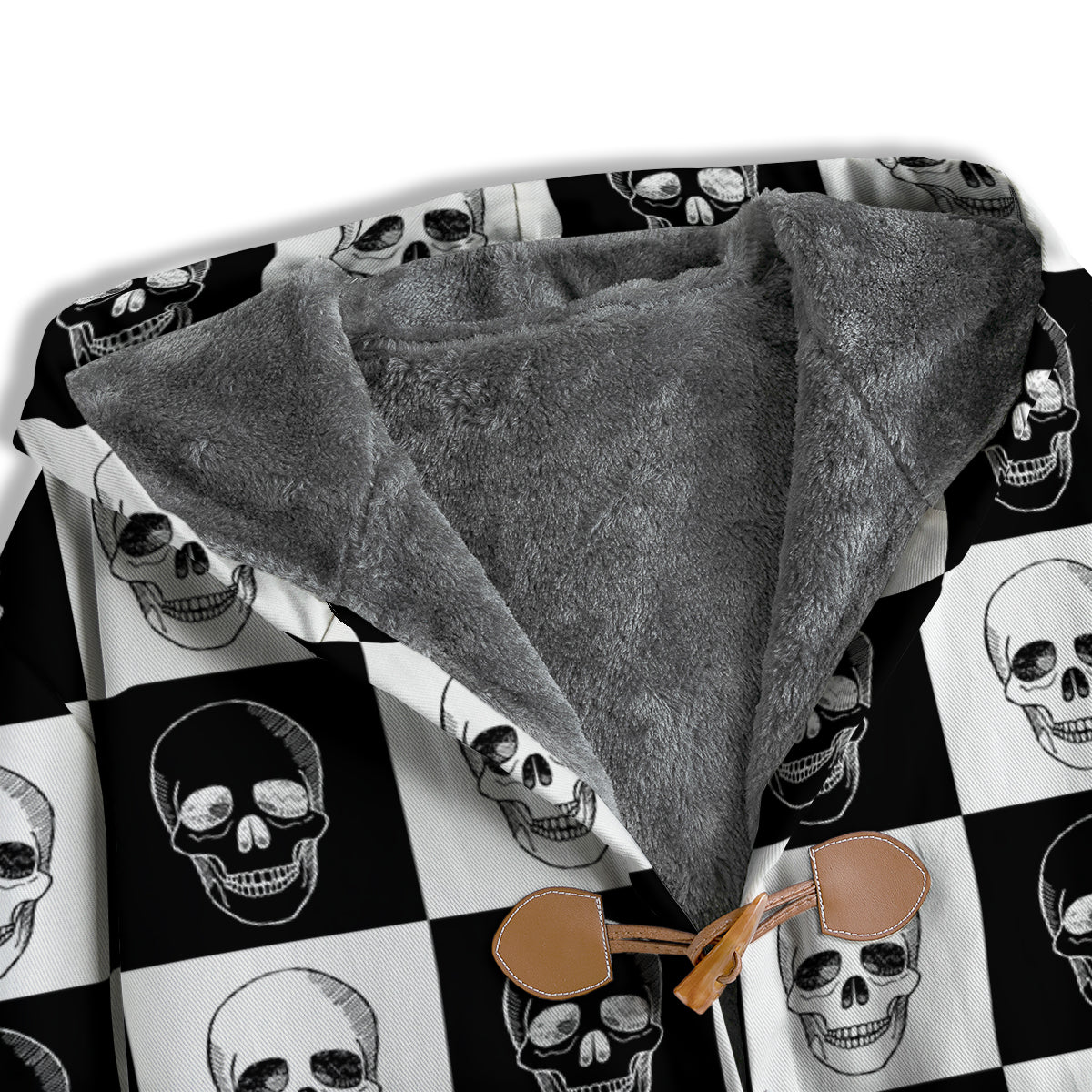 Skull Checkered Print Pattern Men's Windbreaker Jacket-grizzshop
