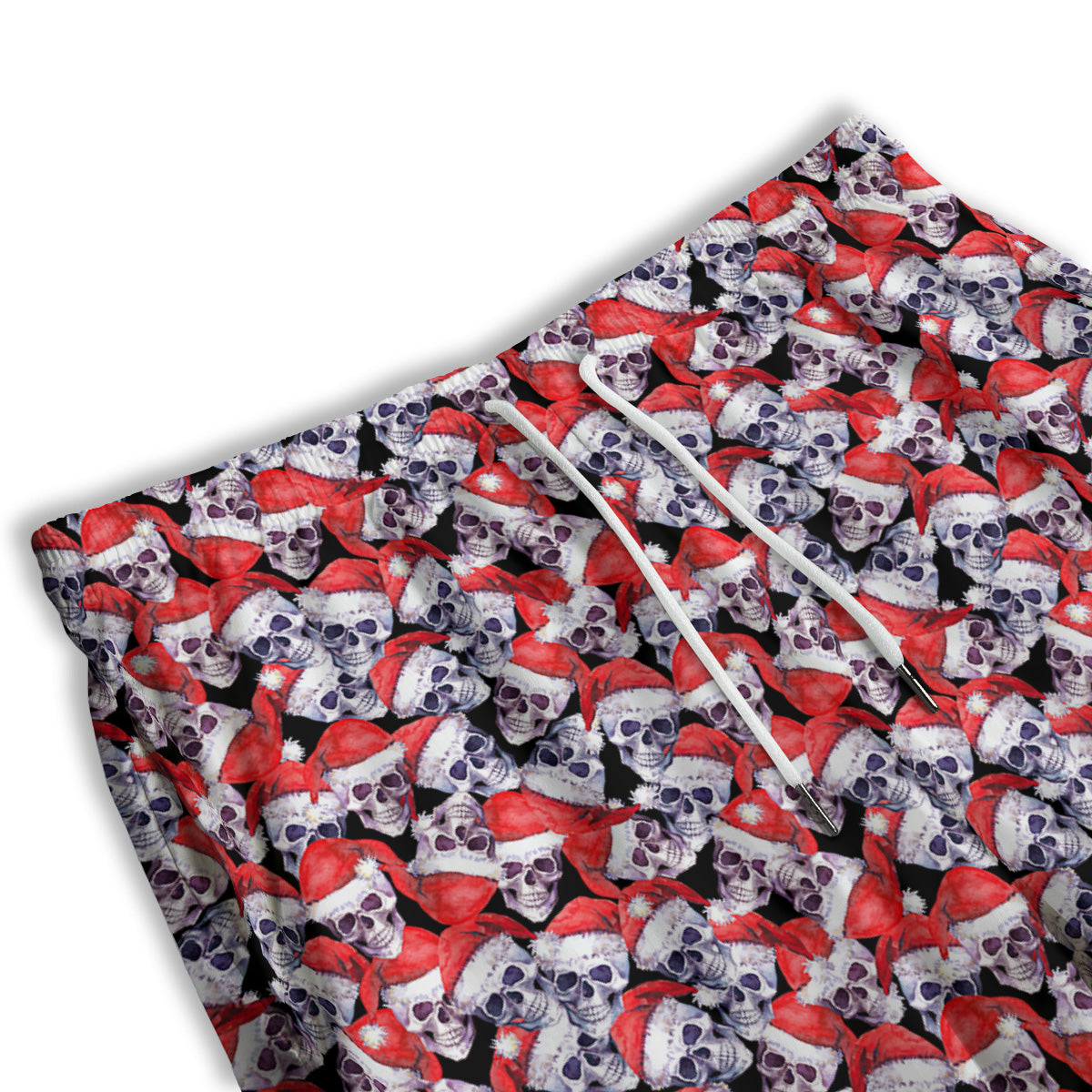 Skull Christmas Santa Print Pattern Men's Athletic Shorts