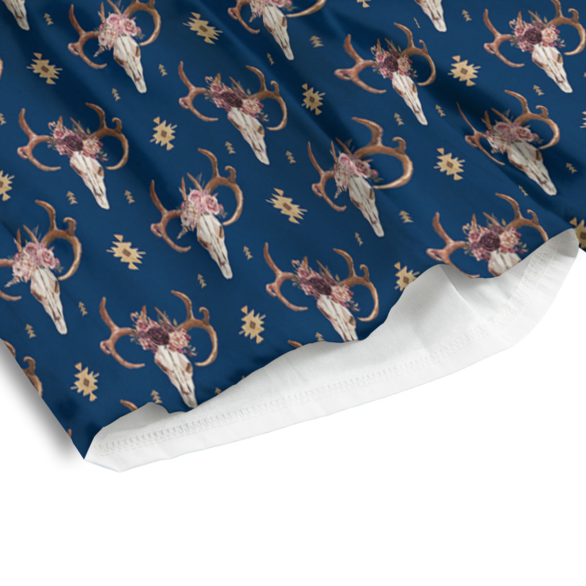 Skull Deer Boho Print Pattern Men's Athletic Shorts