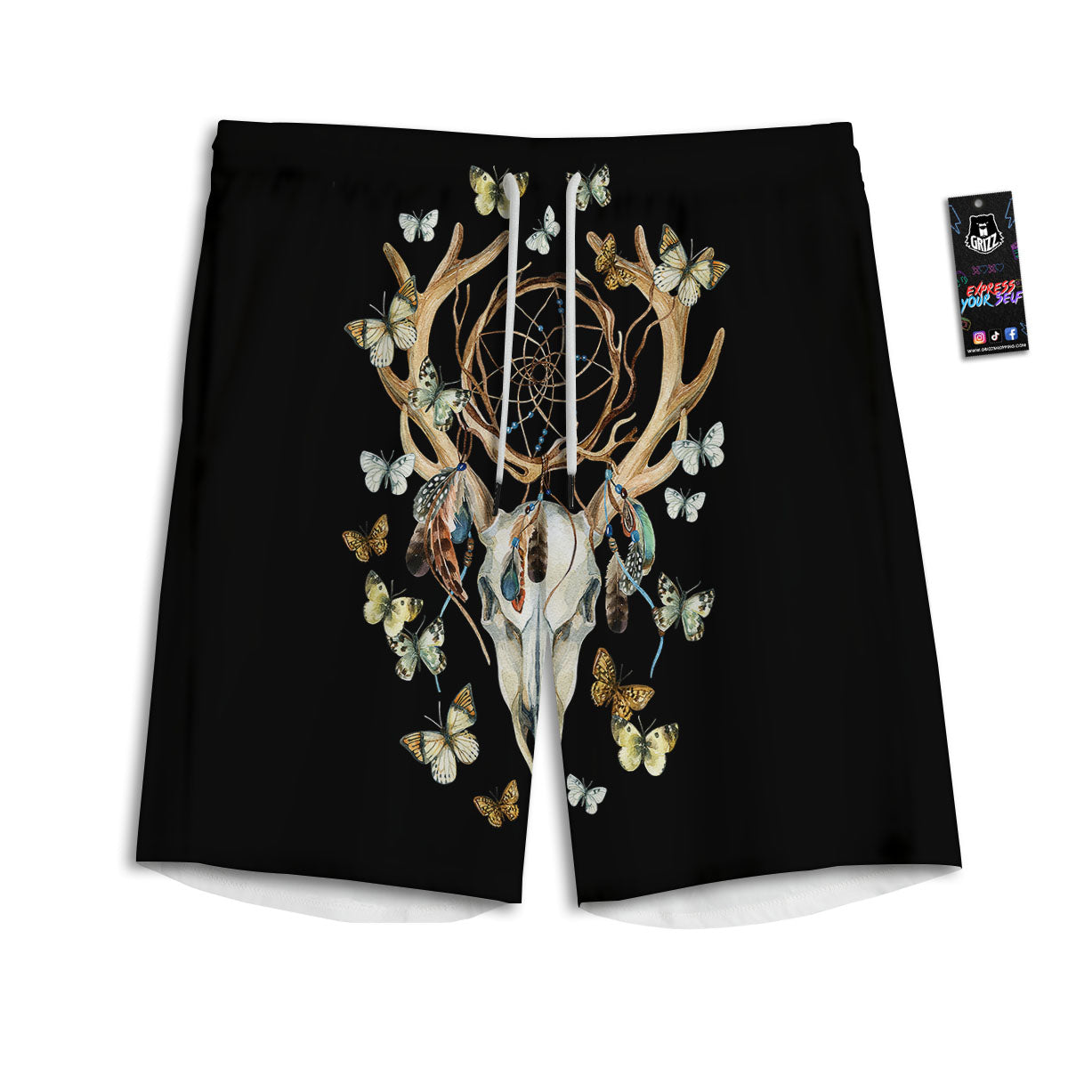 Spider Web Halloween Print Men's Athletic Shorts