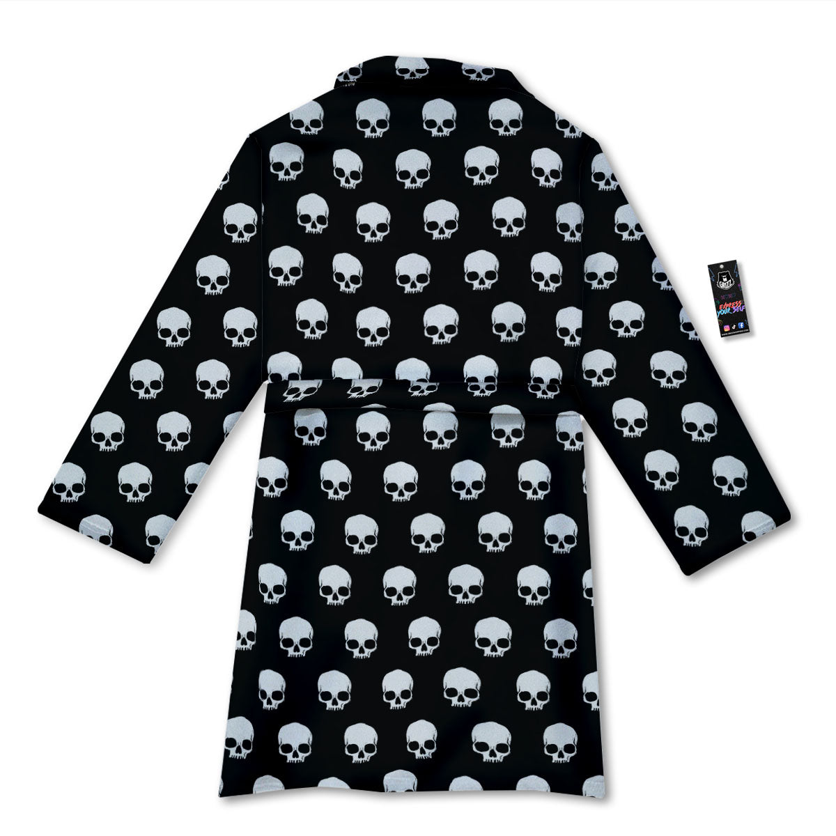Skull Emo Print Pattern Bathrobe-grizzshop