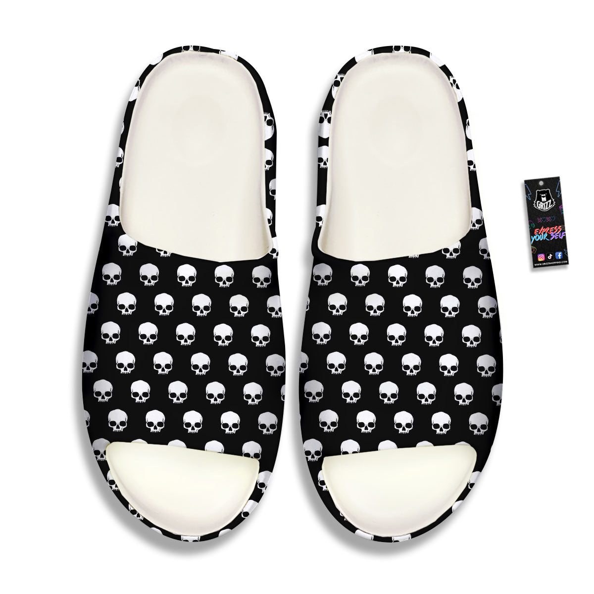 Skull Emo Print Pattern Sandals-grizzshop