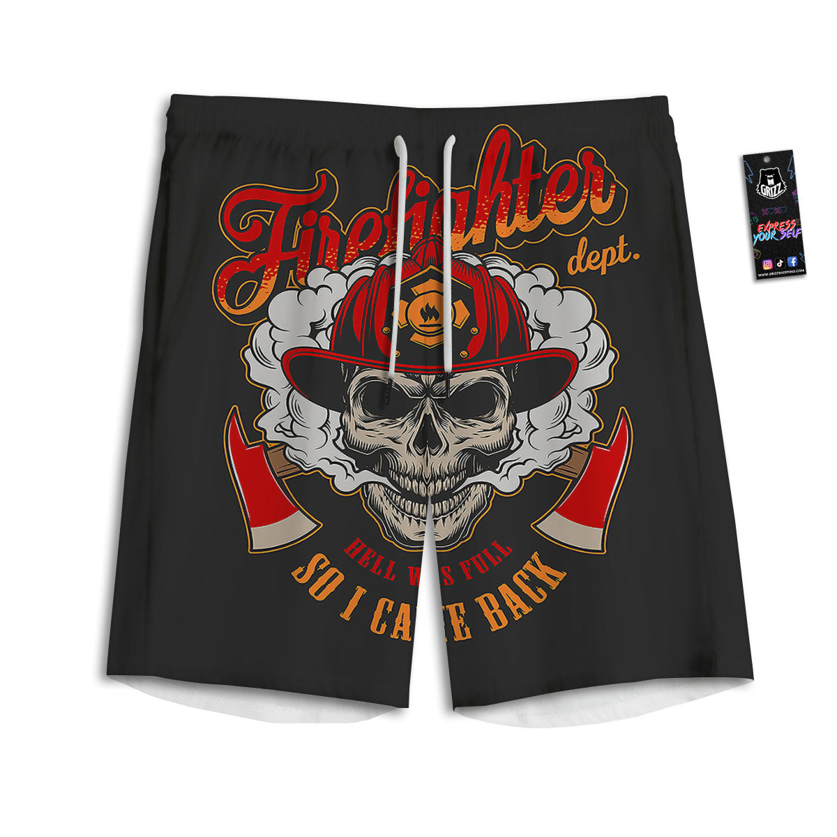 Spirit Animal Native American Wolf Print Men's Athletic Shorts