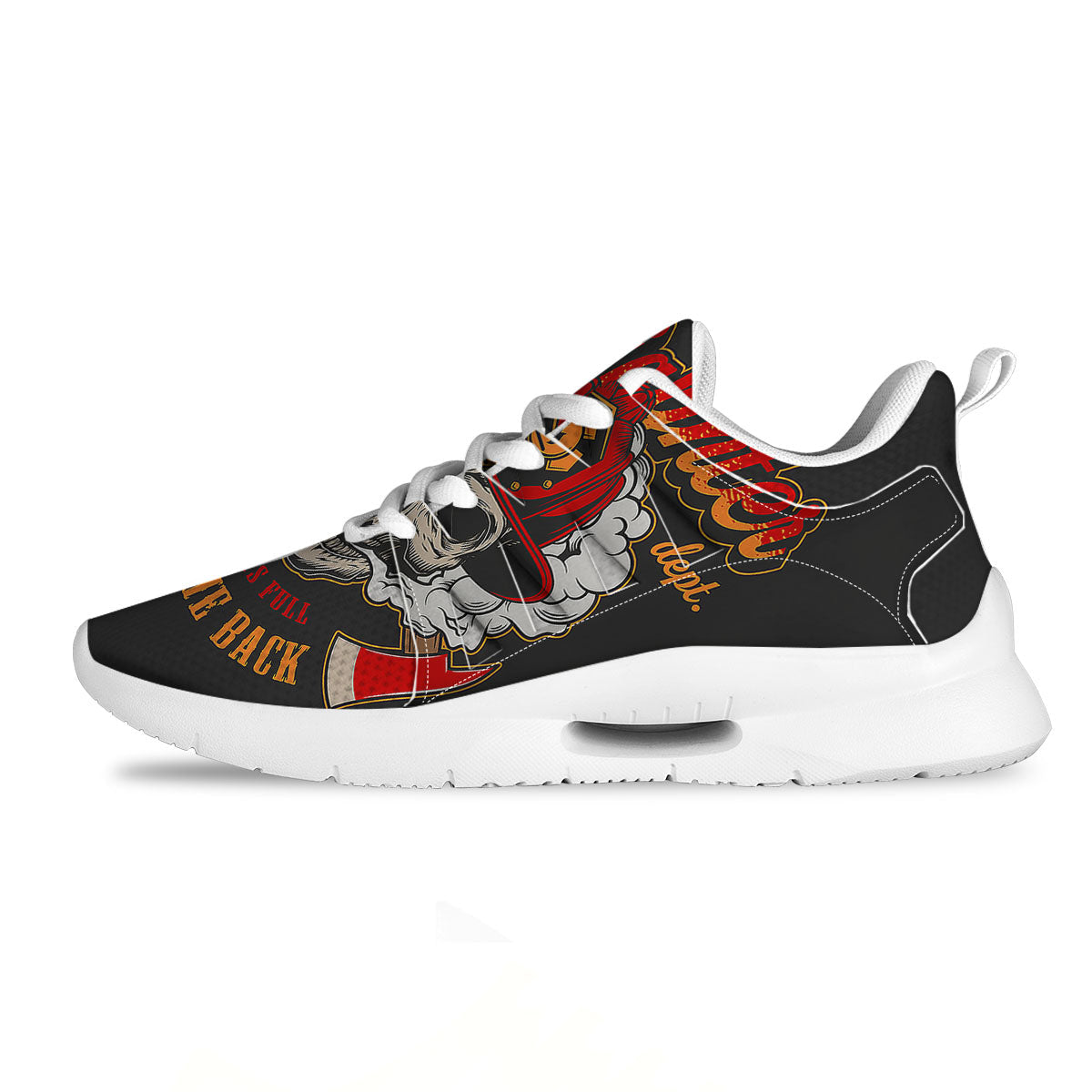 Skull Firefighter Department Print Tennis Shoes-grizzshop