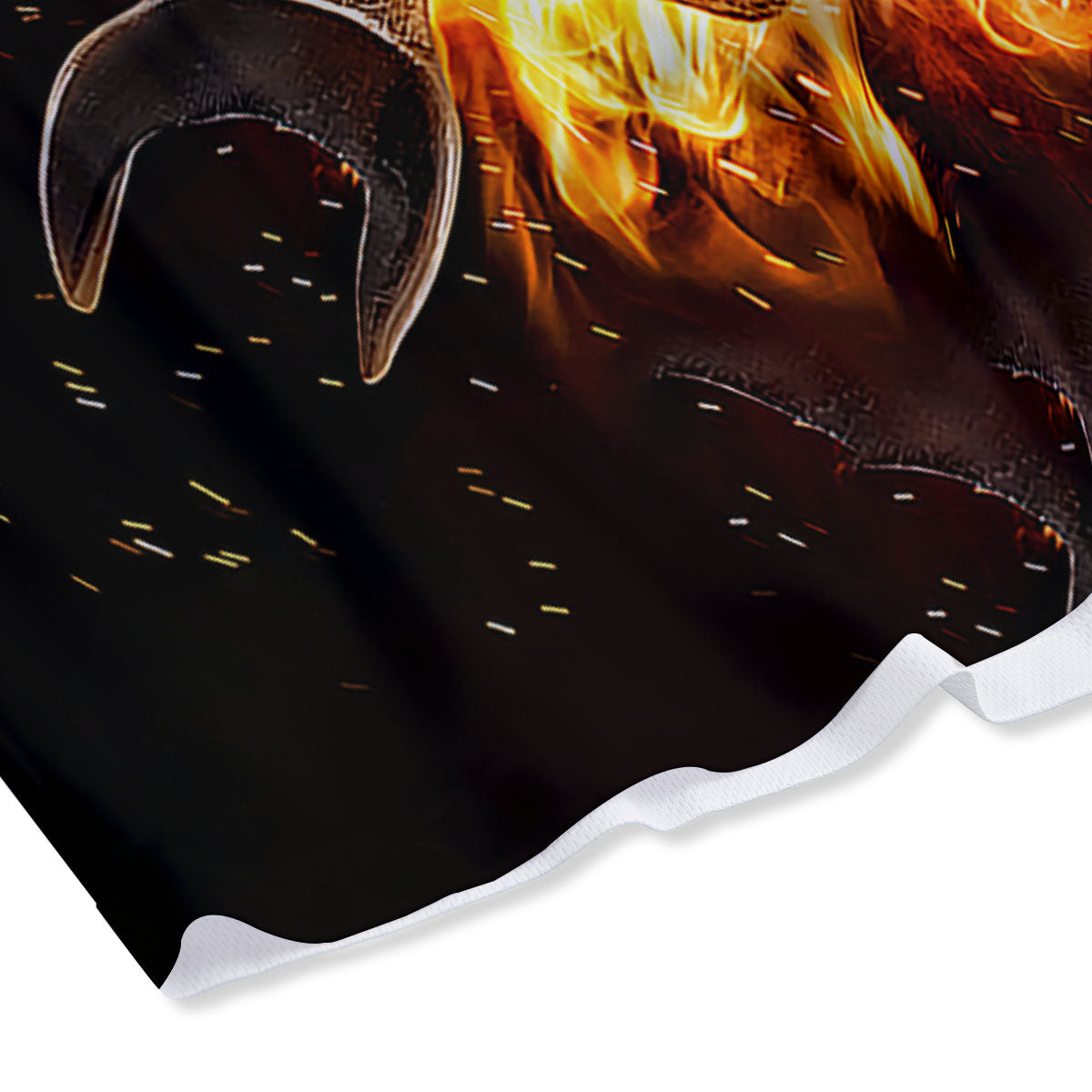 Skull Flaming And Cross Wrench Print Mesh Shorts
