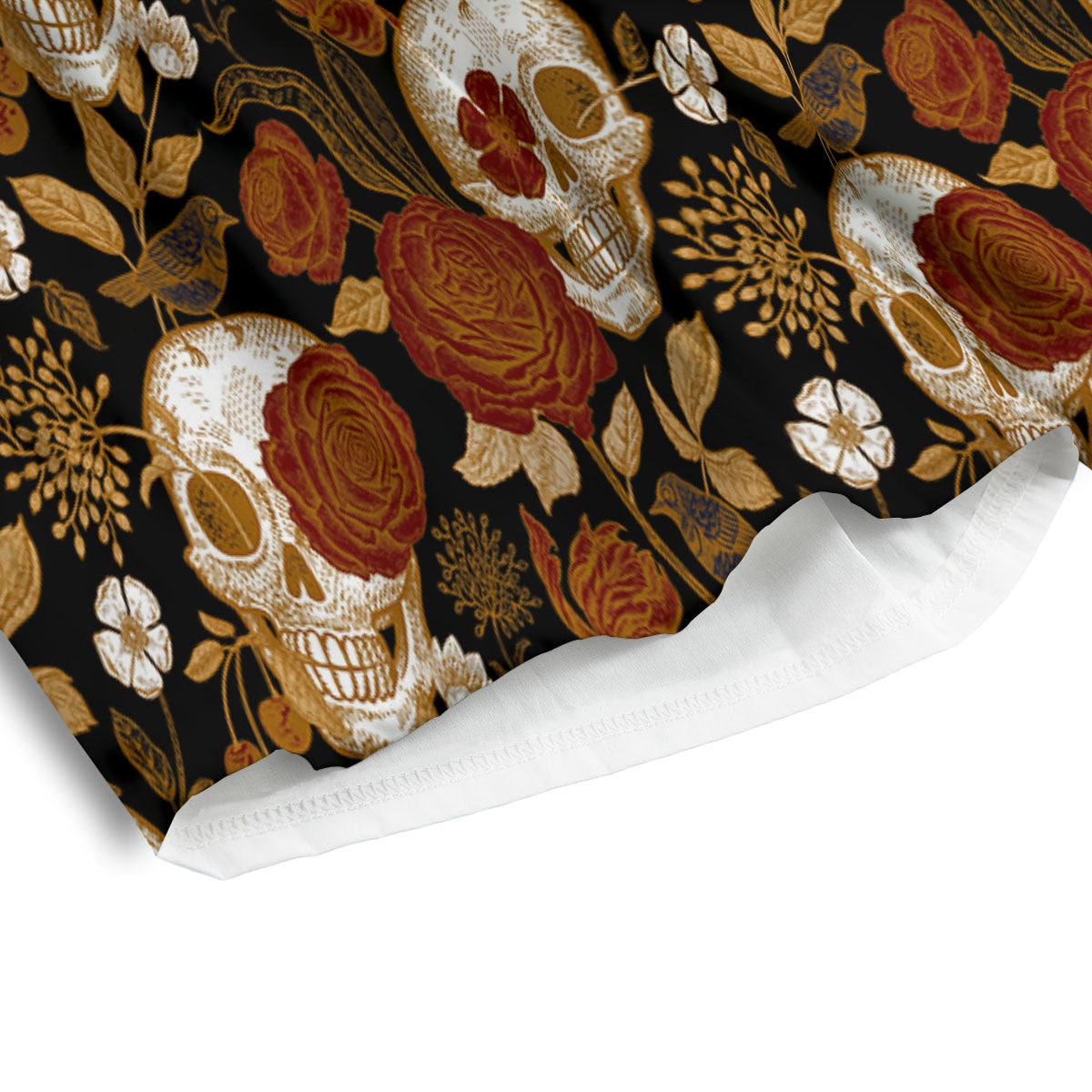 Skull Floral Vintage Print Pattern Men's Athletic Shorts