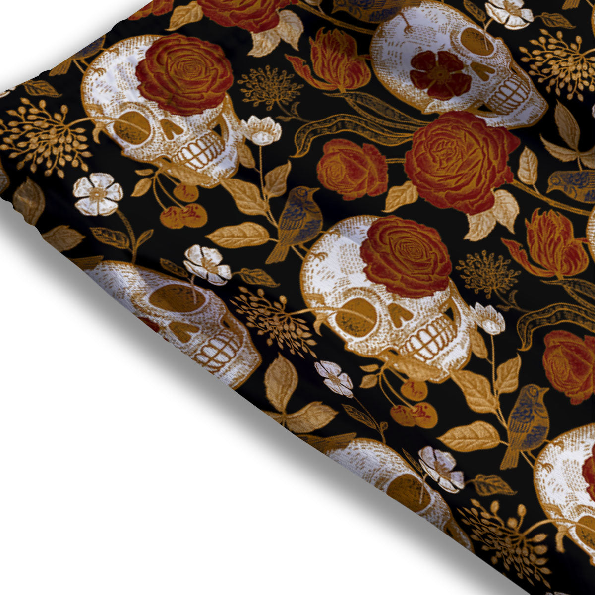Skull Floral Vintage Print Pattern Mesh Shorts