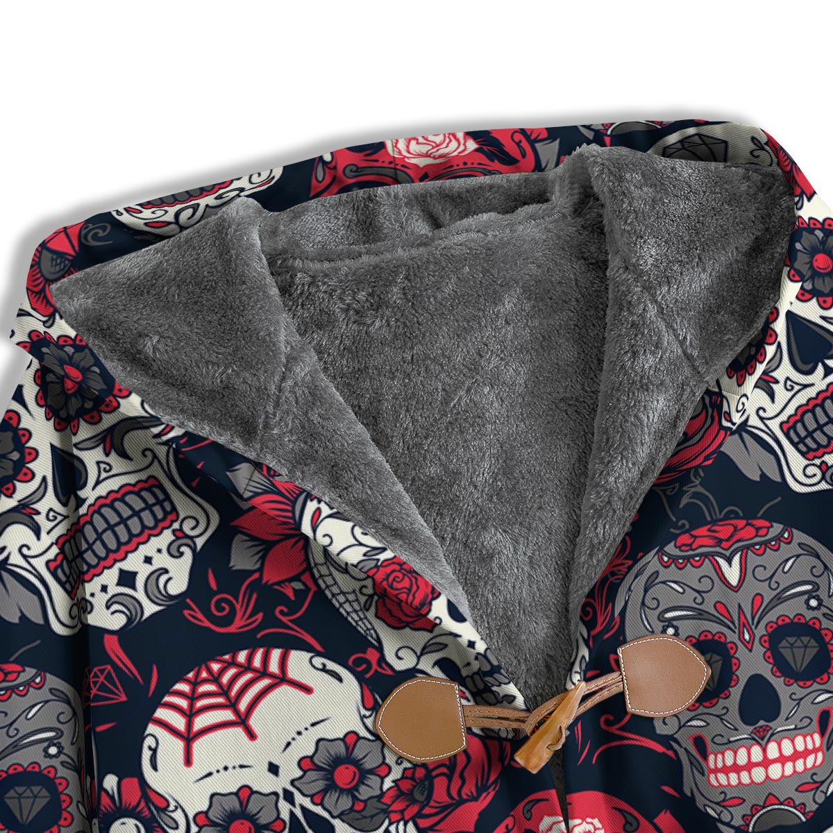 Skull Flower Red Sugar Print Pattern Men's Windbreaker Jacket-grizzshop