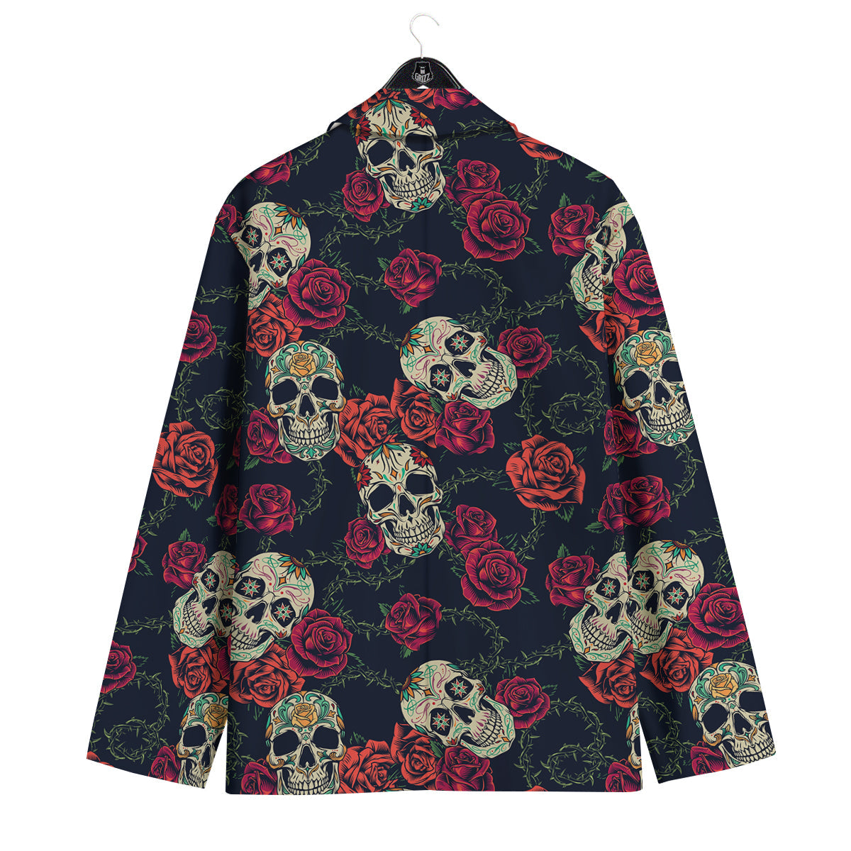 Skull Flowers Vintage Print Pattern Men's Sport Coat-grizzshop