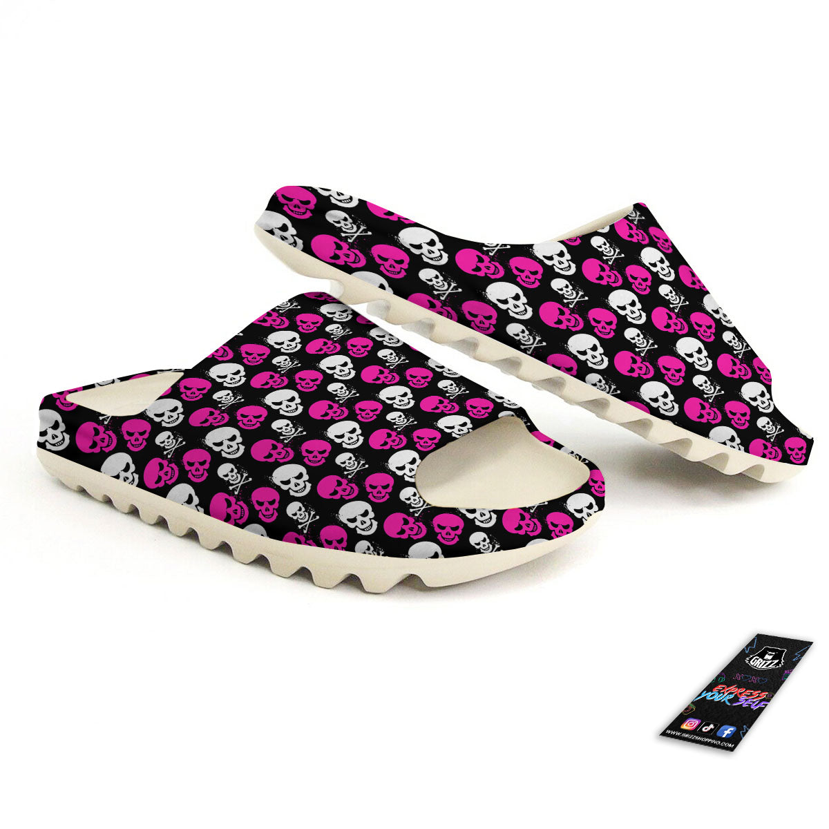 Skull Girly Emo Print Pattern Sandals-grizzshop