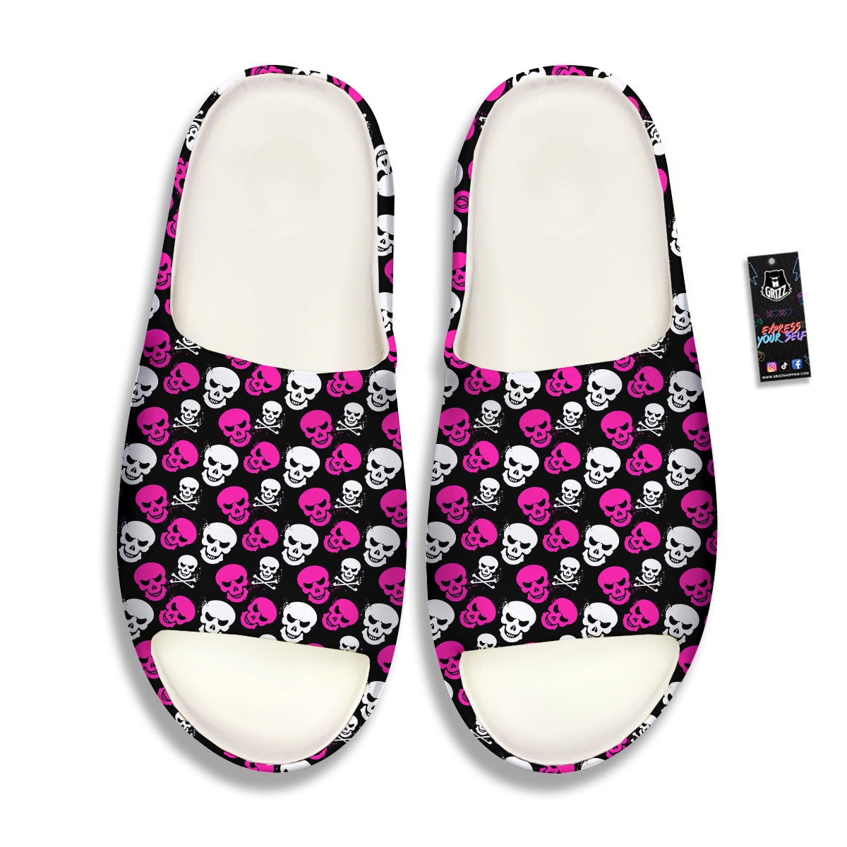 Skull Girly Emo Print Pattern Sandals-grizzshop