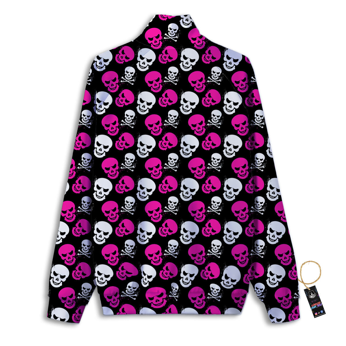 Skull Girly Emo Print Pattern Track Jacket-grizzshop
