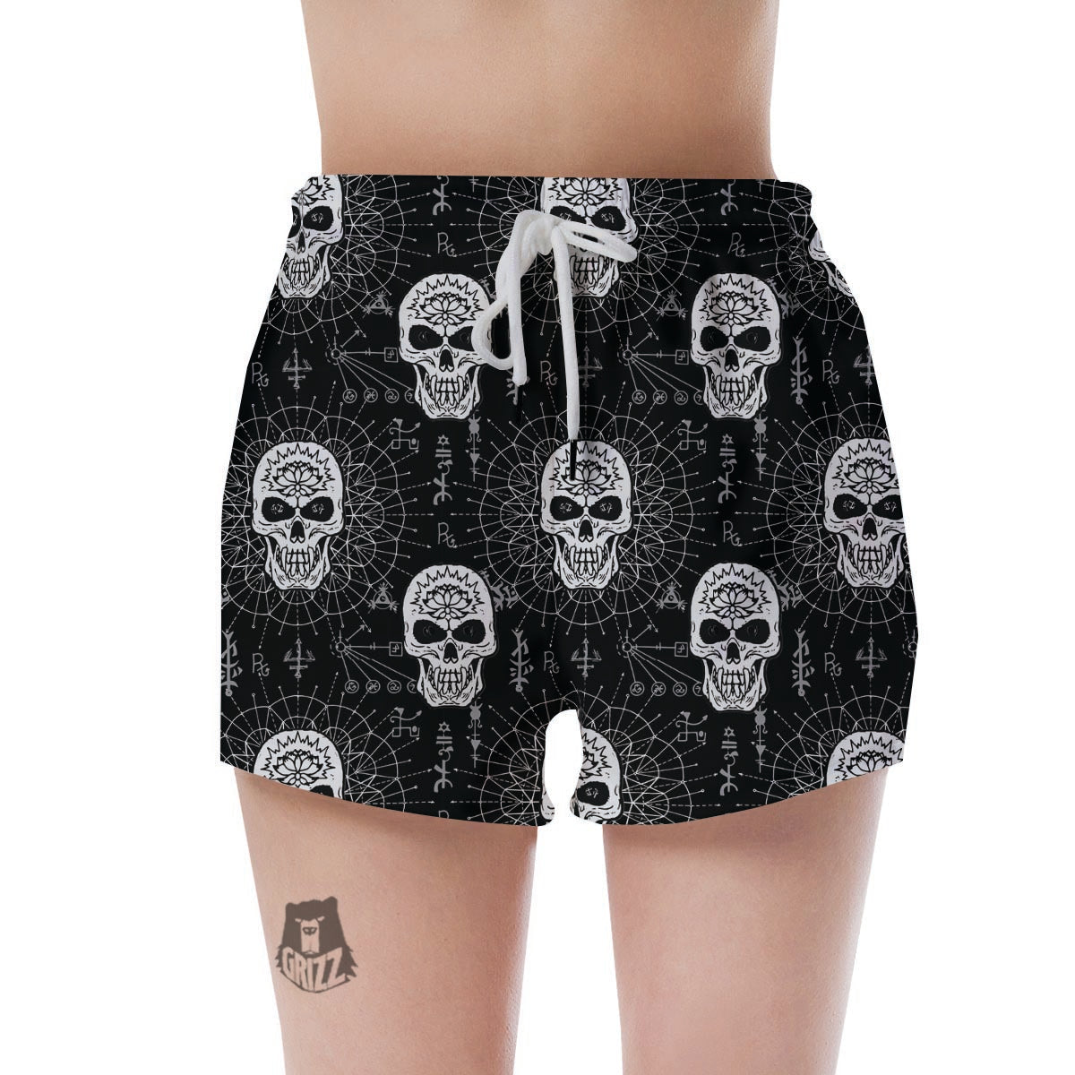 Skull Gothic Witch Women's Shorts-grizzshop