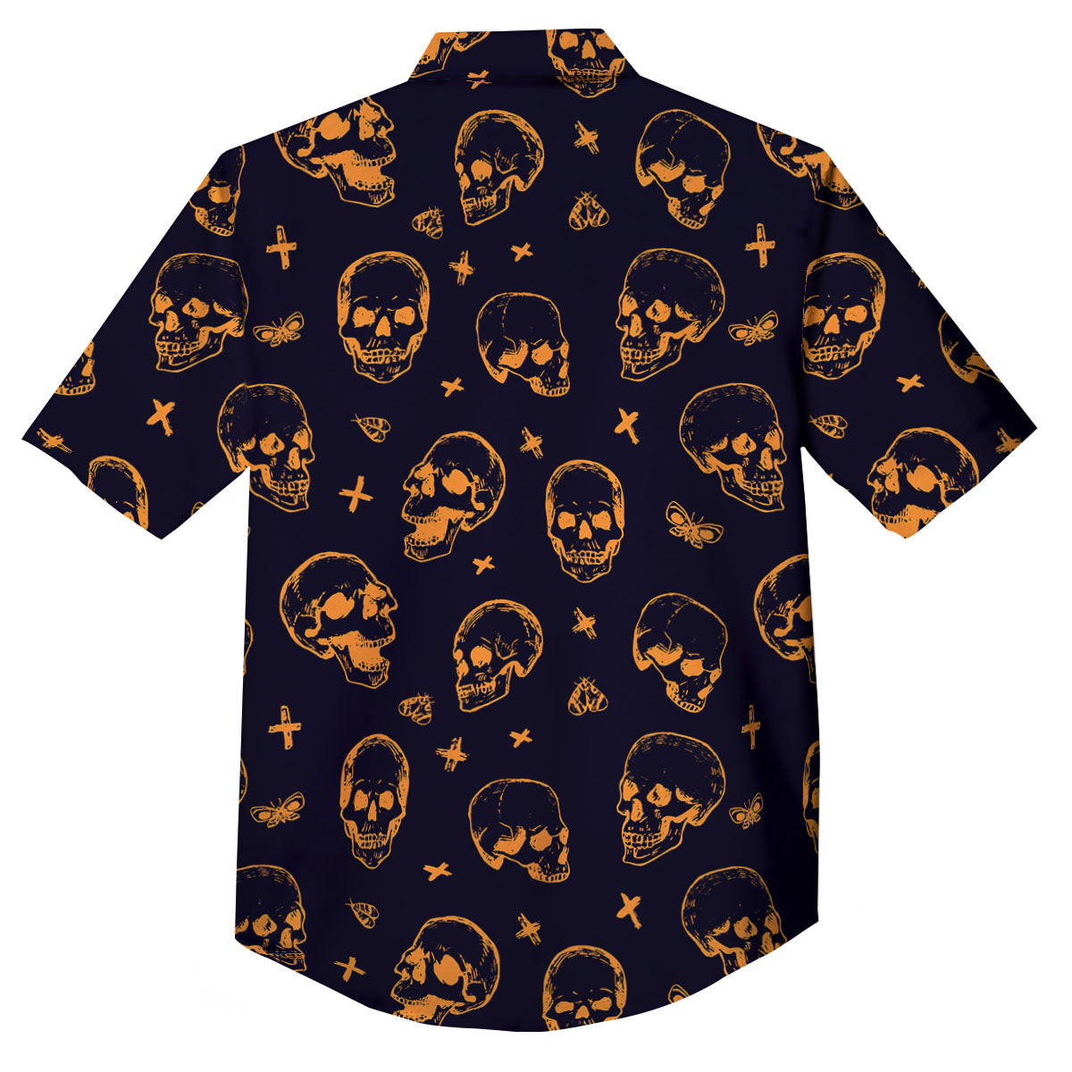 Skull Halloween Print Pattern Button Up Shirt-grizzshop