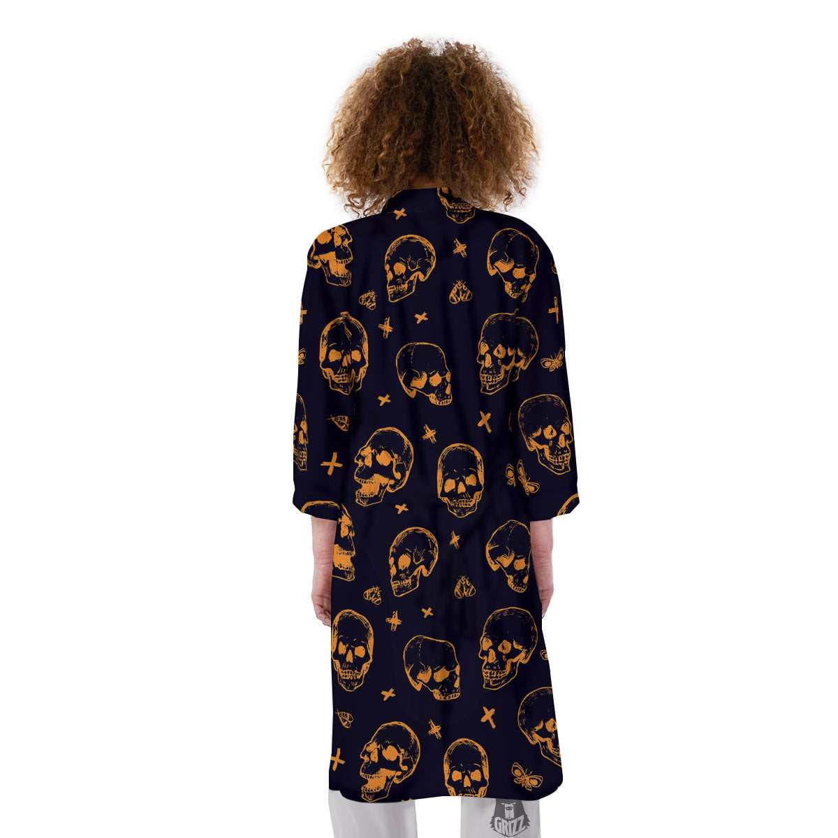 Skull Halloween Print Pattern Kimono-grizzshop
