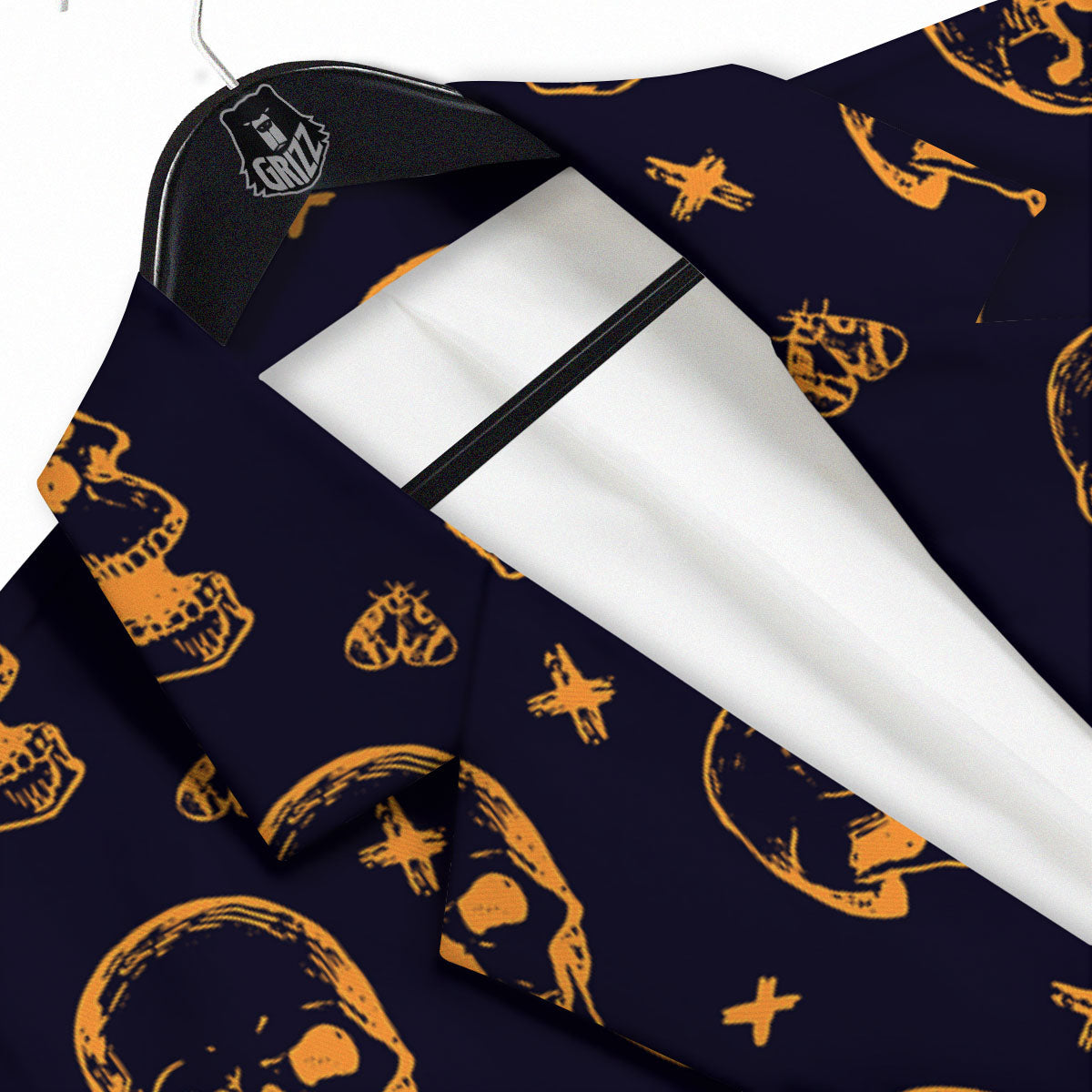 Skull Halloween Print Pattern Men's Sport Coat-grizzshop