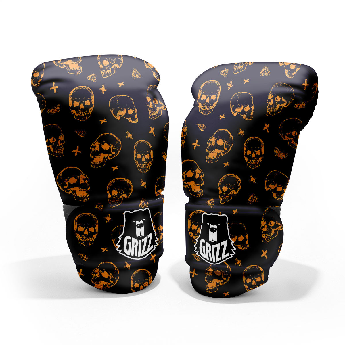 Skull Halloween Print Pattern Pro Boxing Glove