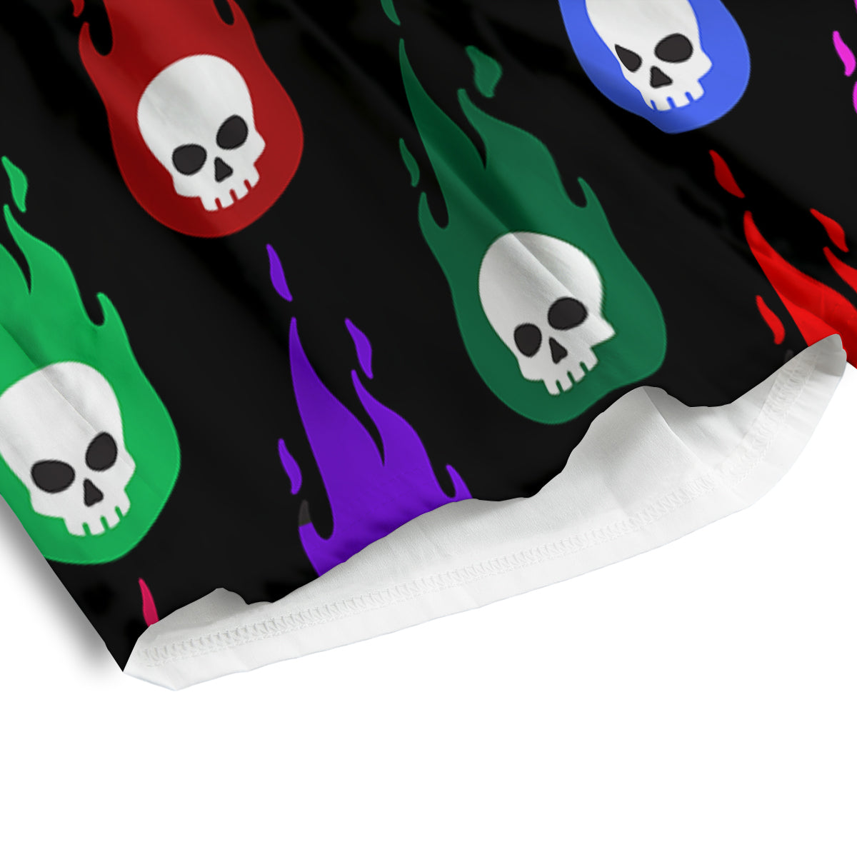 Skull Head Fire Colorful Print Pattern Men's Athletic Shorts