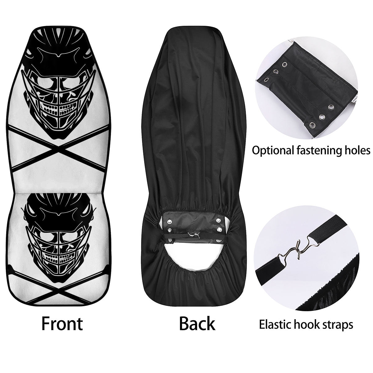 Skull Lacrosse Print Car Seat Covers-grizzshop