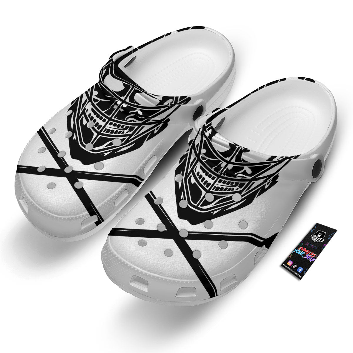 Skull Lacrosse Print Clog-grizzshop
