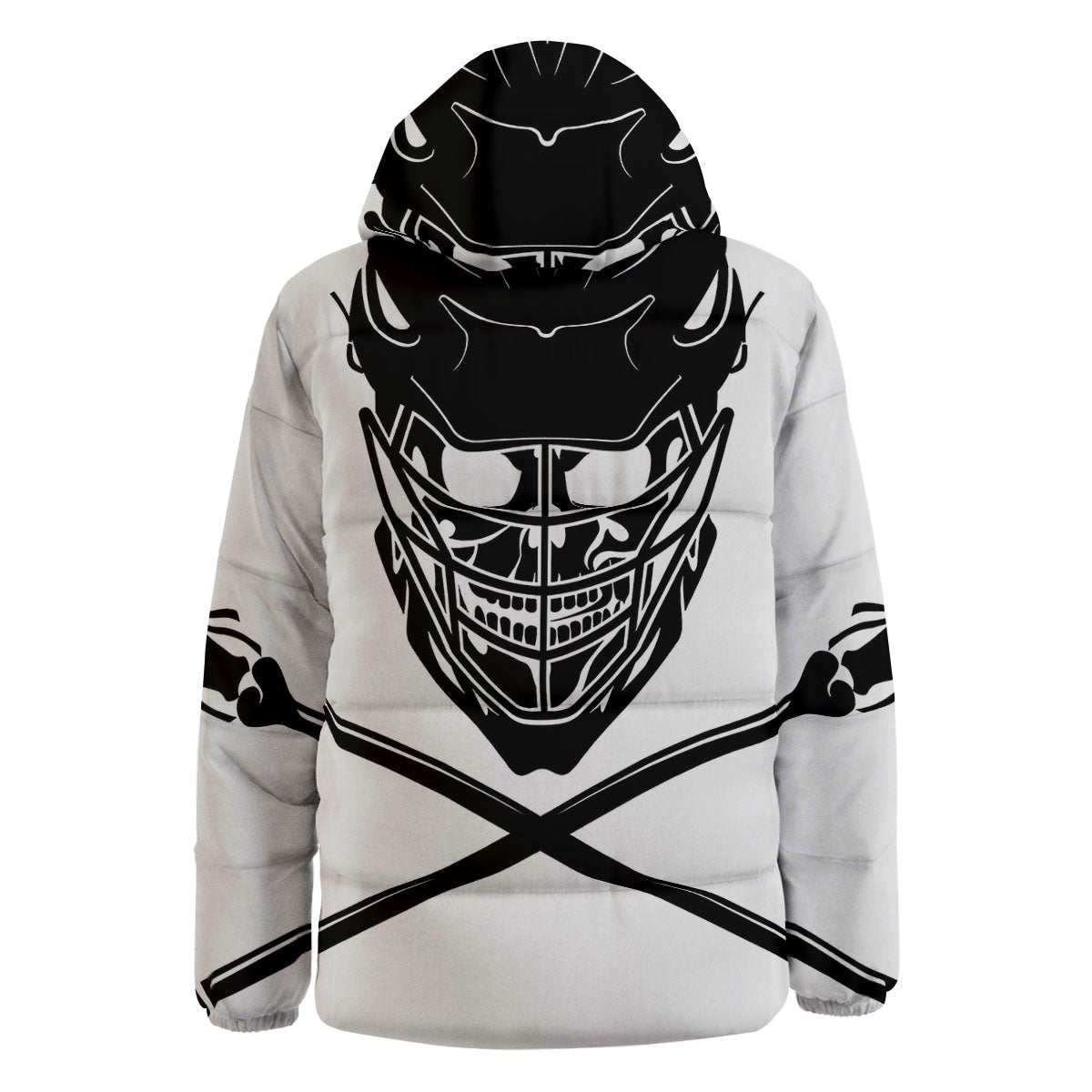 Skull Lacrosse Print Down Jacket-grizzshop