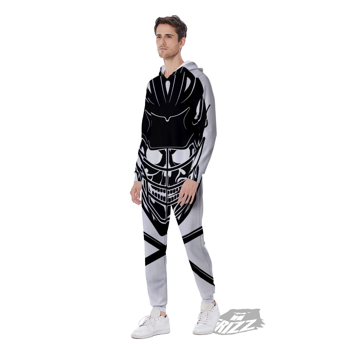 Skull Lacrosse Print Men's Jumpsuit-grizzshop