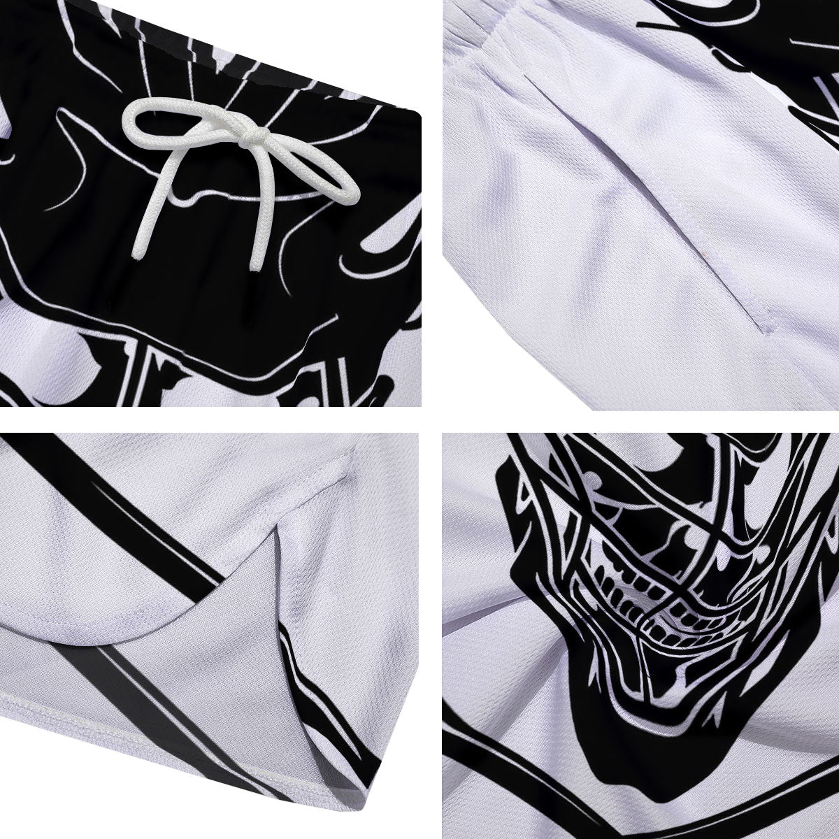 Skull Lacrosse Print Men's Running Shorts-grizzshop
