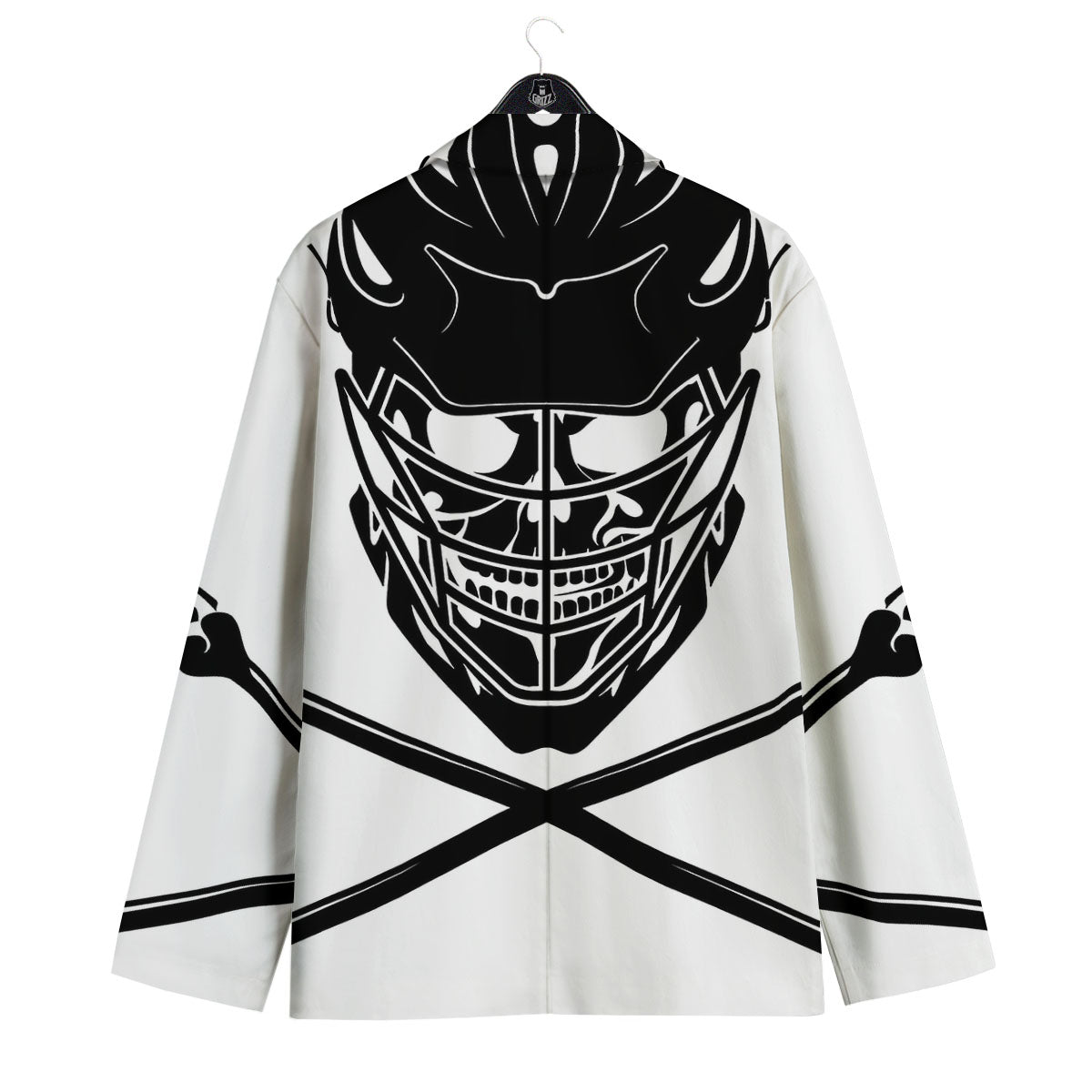 Skull Lacrosse Print Men's Sport Coat-grizzshop