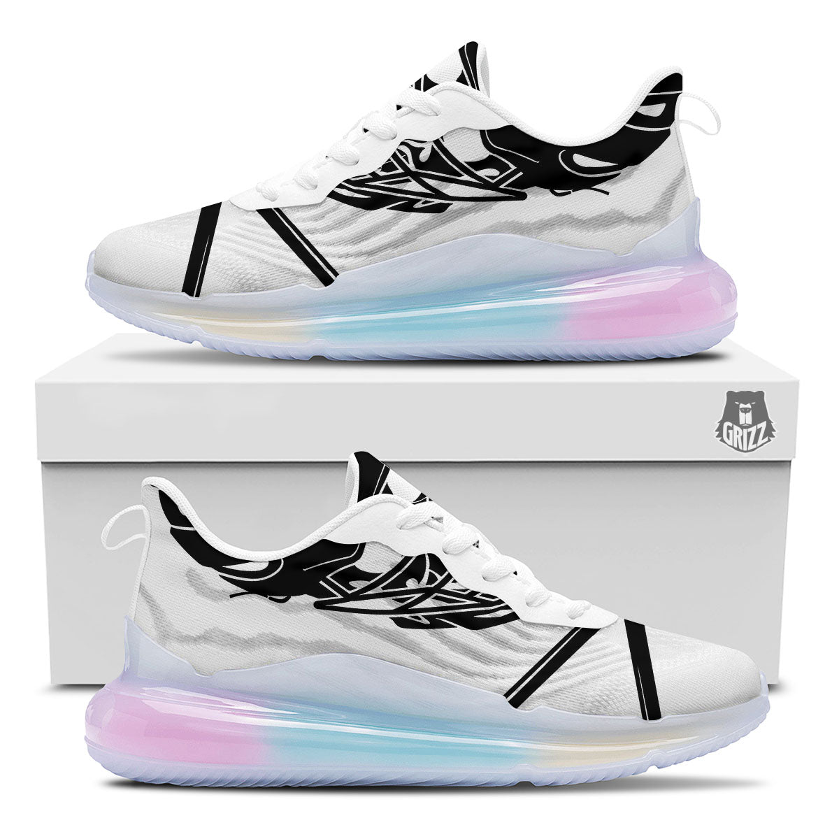 Skull Lacrosse Print Running Sneakers-grizzshop