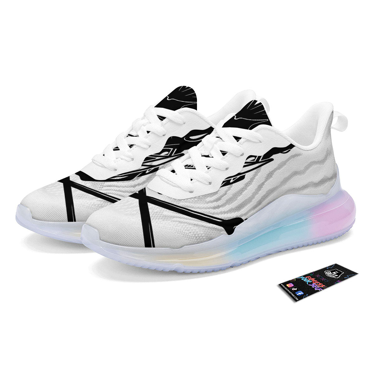Skull Lacrosse Print Running Sneakers-grizzshop