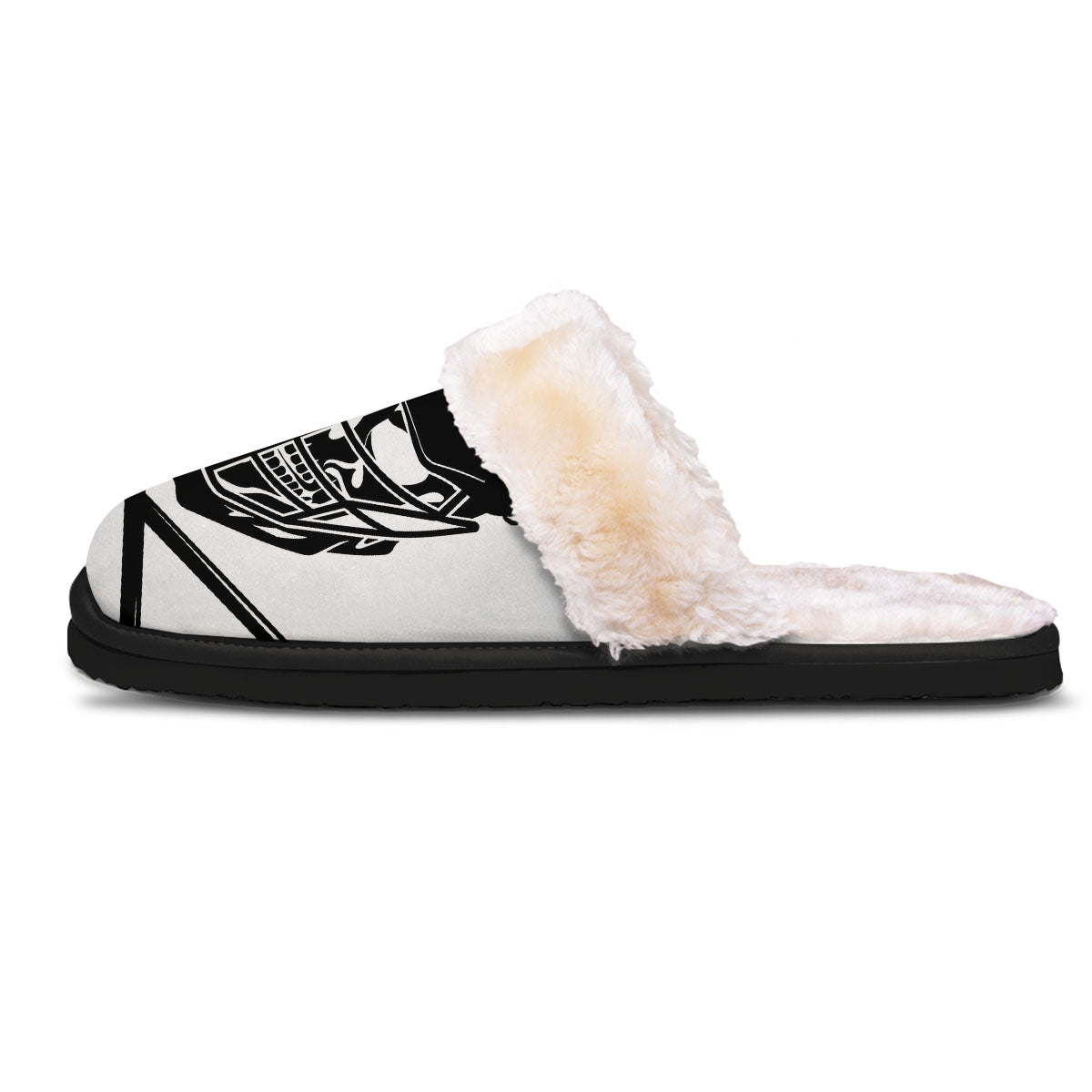 Skull Lacrosse Print Slippers-grizzshop
