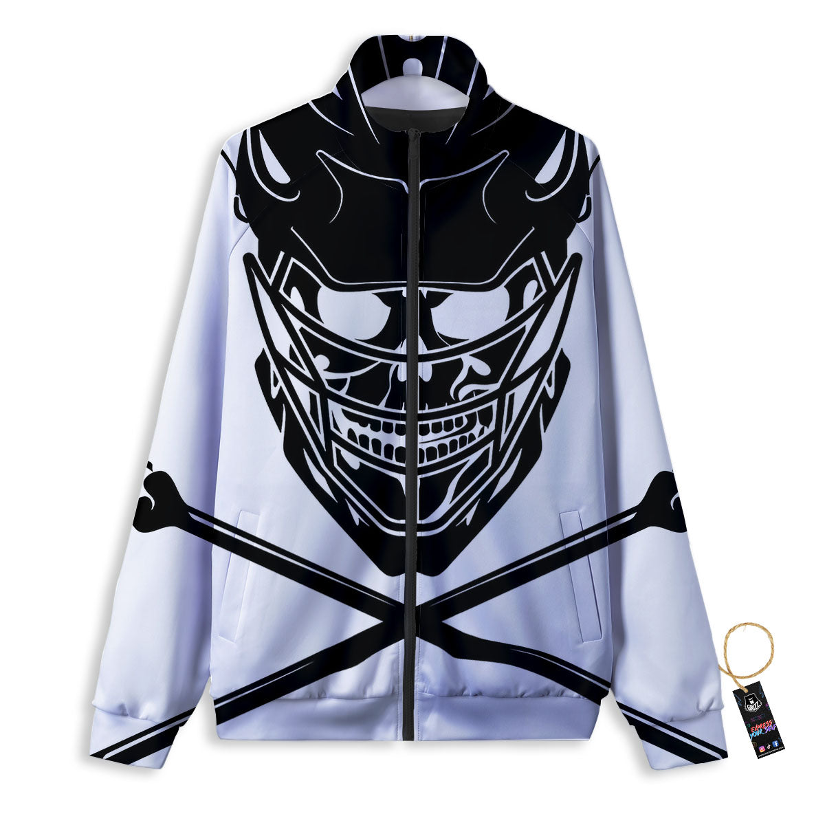 Skull Lacrosse Print Track Jacket-grizzshop