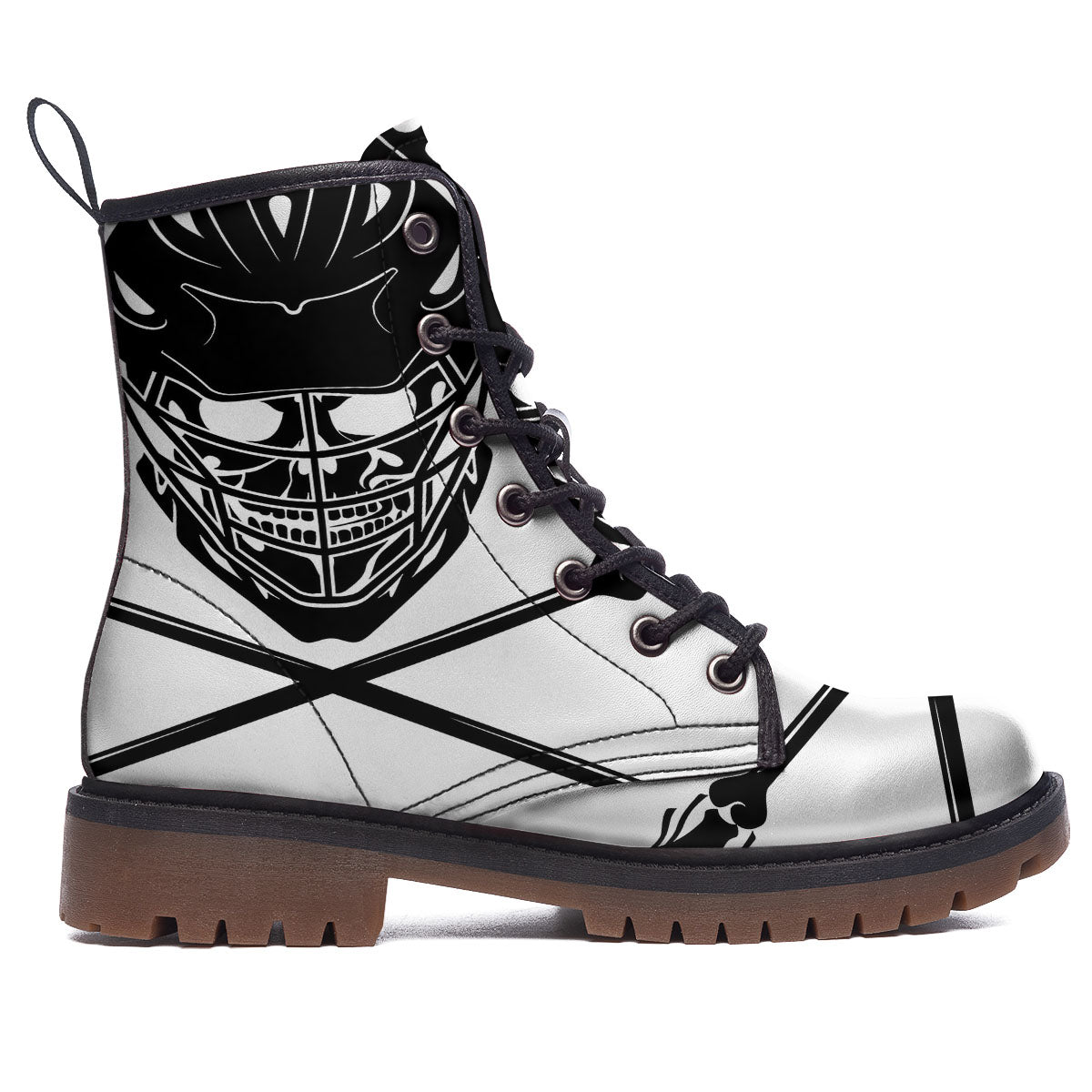 Skull Lacrosse Print Work Boots-grizzshop