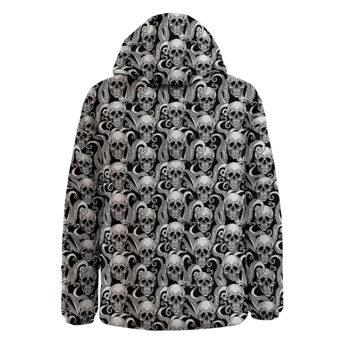 Skull Octopus Tentacles Print Pattern Down Jacket-grizzshop