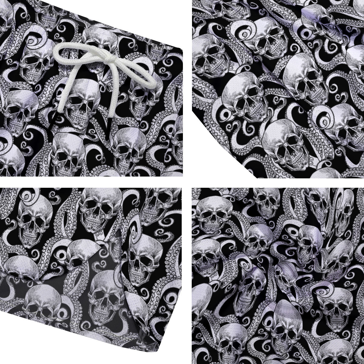 Skull Octopus Tentacles Print Pattern Men's Running Shorts-grizzshop