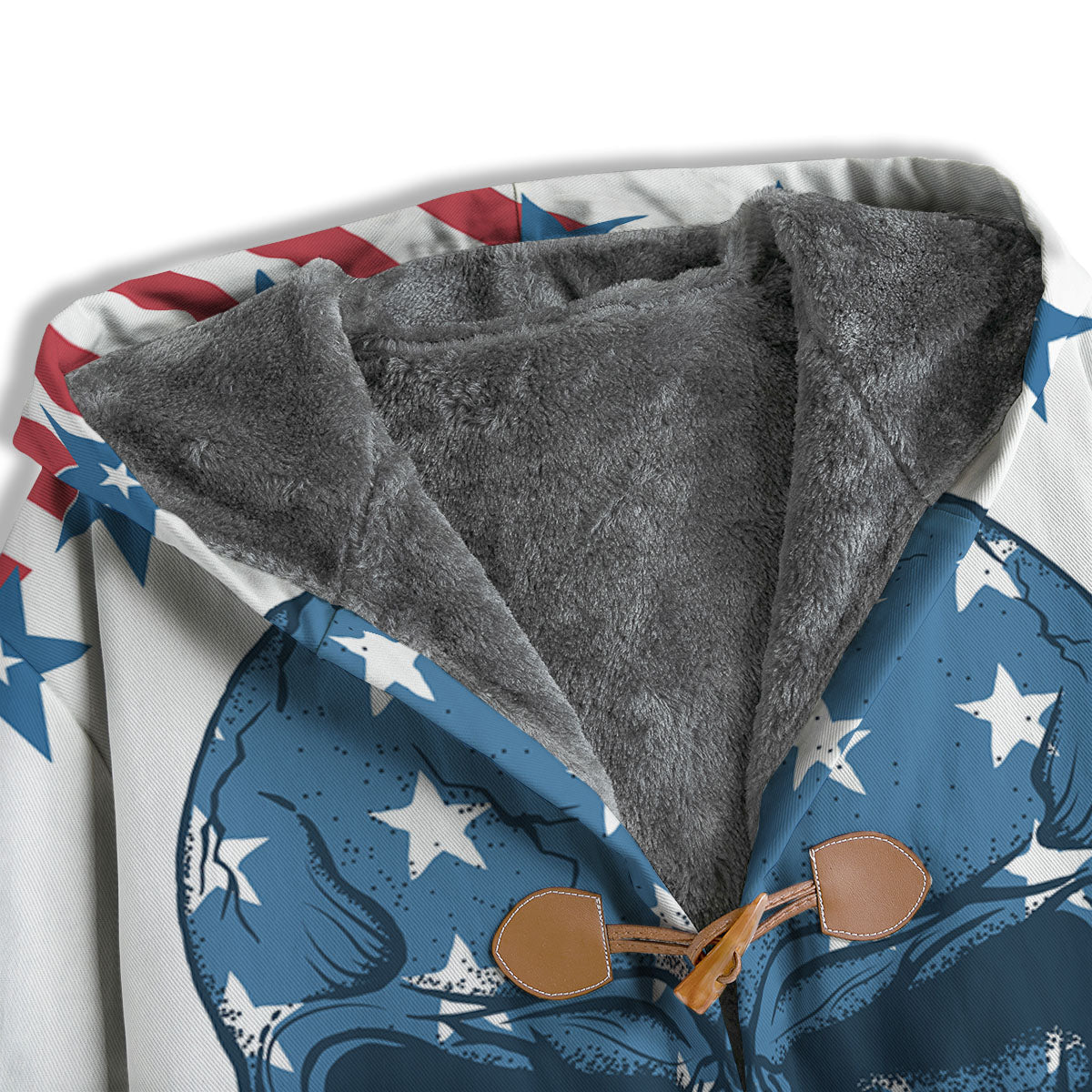Skull Patriotic American Print Men's Windbreaker Jacket-grizzshop