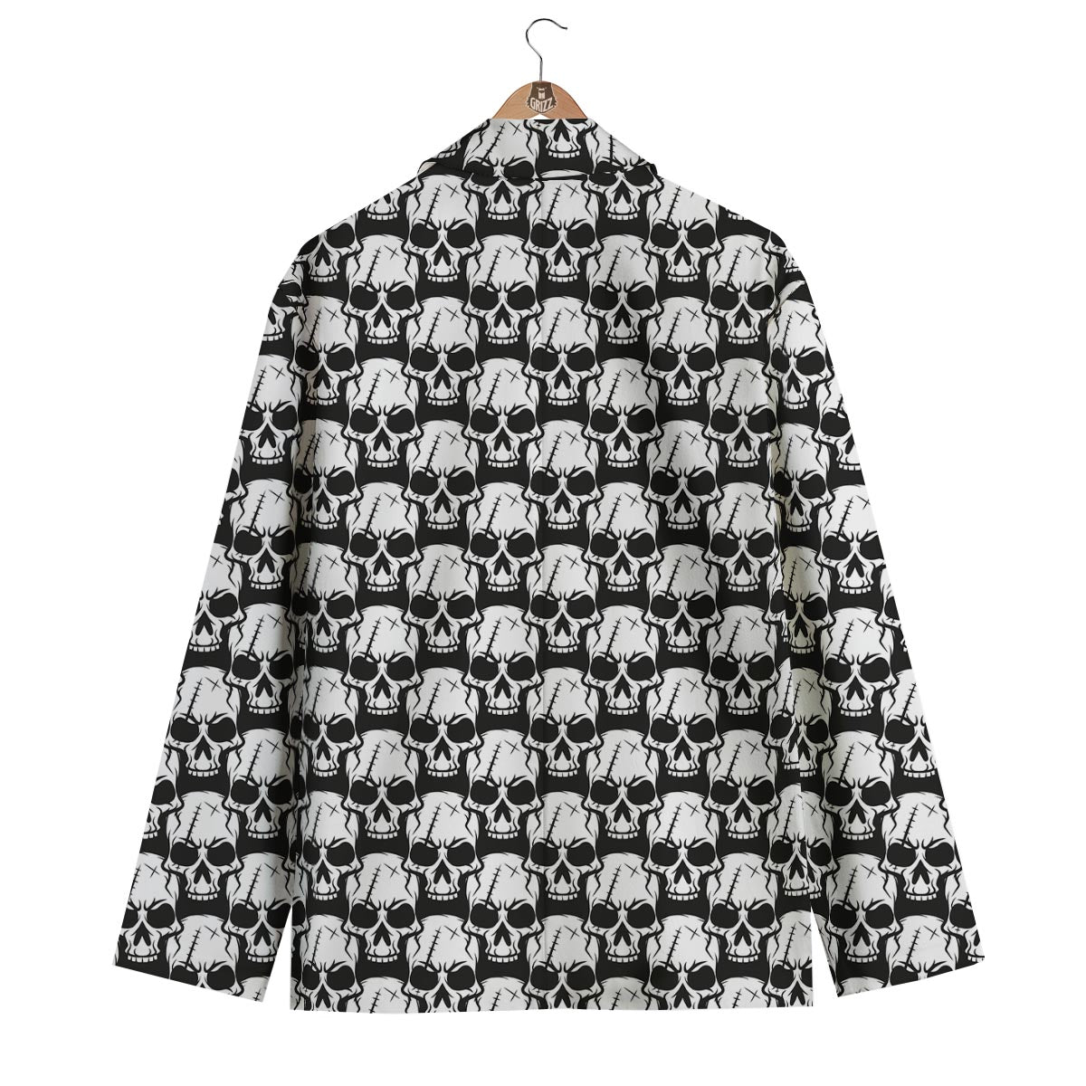Skull Pattern Print Men's Blazer-grizzshop
