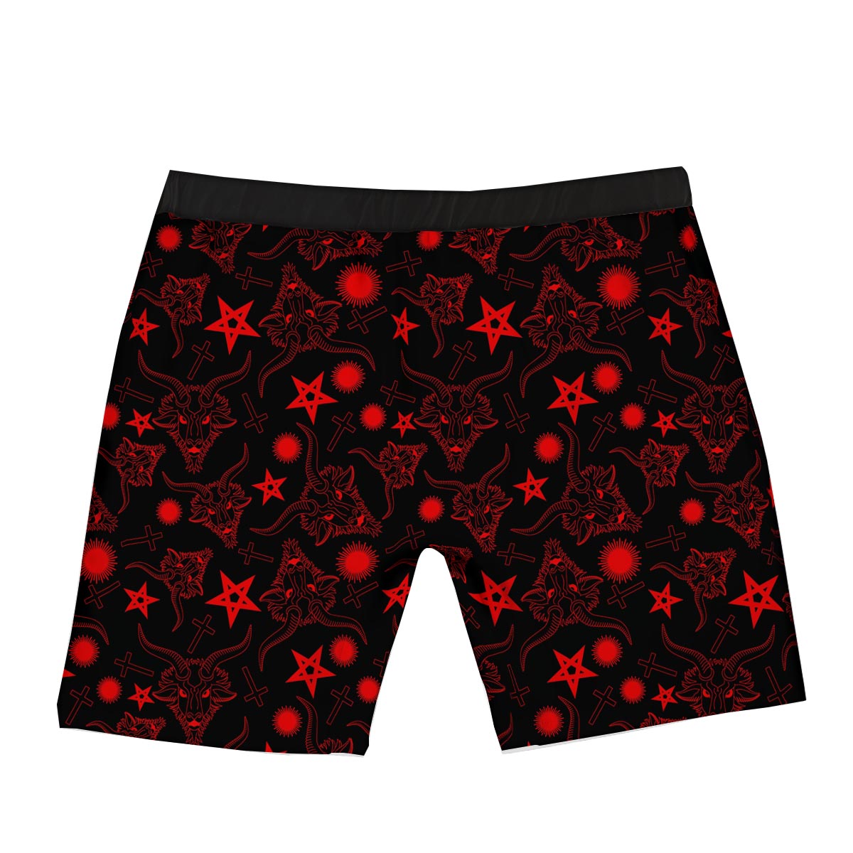 Skull Pentagram Satan Goat Print Pattern Boxer Briefs-grizzshop