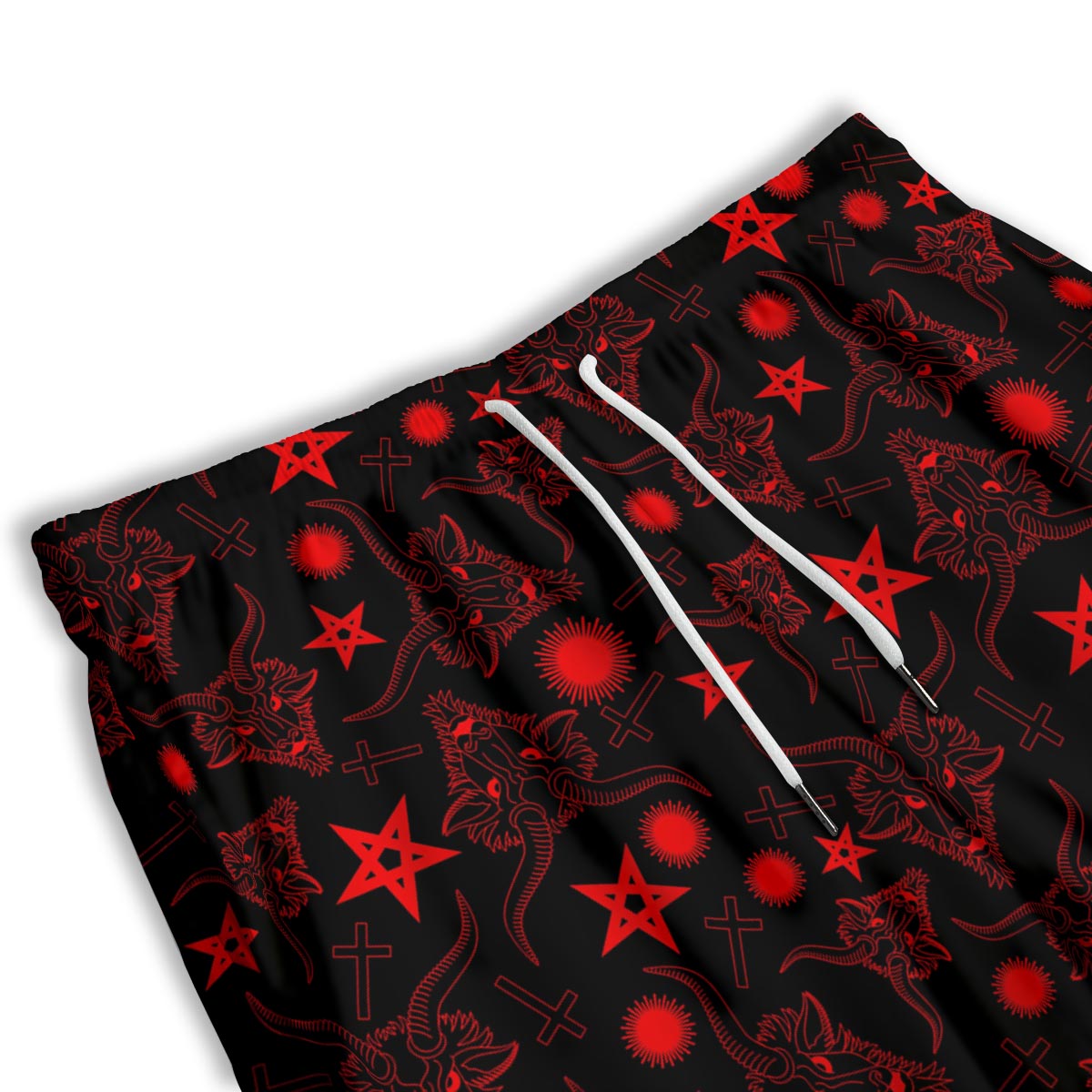 Skull Pentagram Satan Goat Print Pattern Men's Athletic Shorts