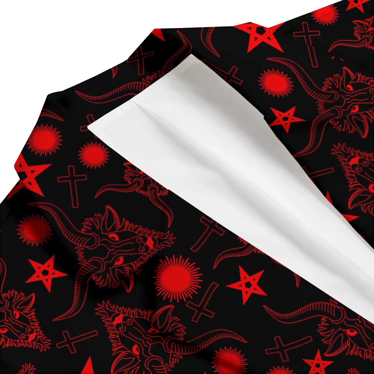 Skull Pentagram Satan Goat Print Pattern Men's Blazer-grizzshop