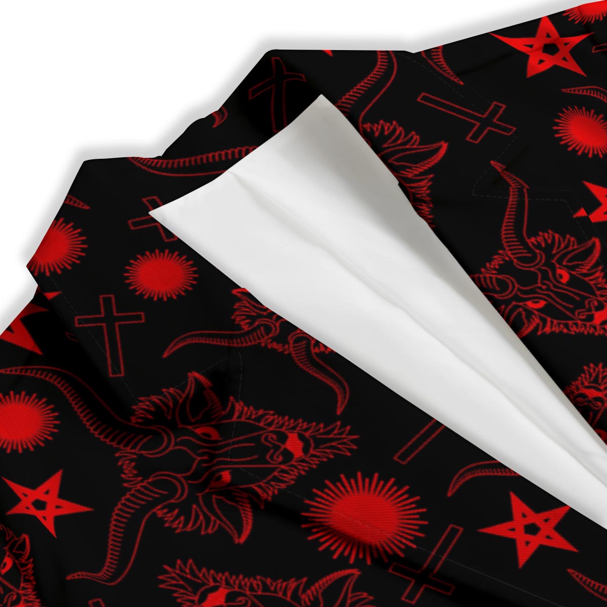 Skull Pentagram Satan Goat Print Pattern Women's Blazer-grizzshop