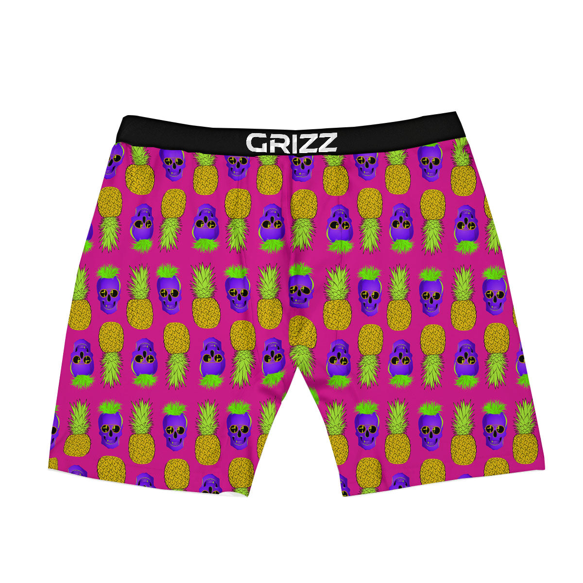 Skull Pineapple Print Pattern Boxer Briefs-grizzshop