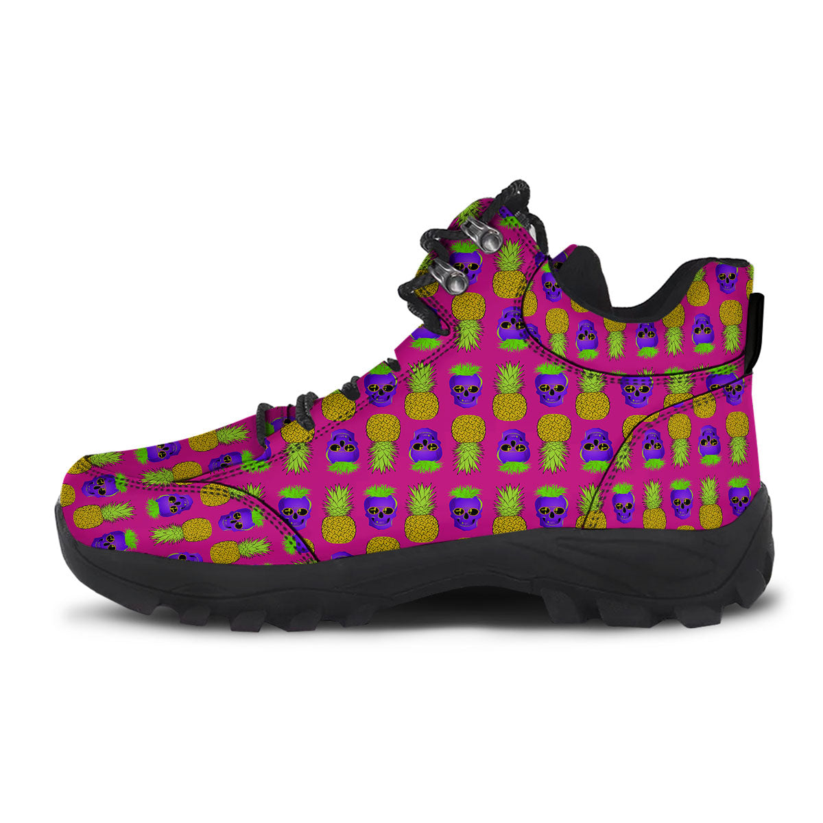Skull Pineapple Print Pattern Hiking Shoes-grizzshop