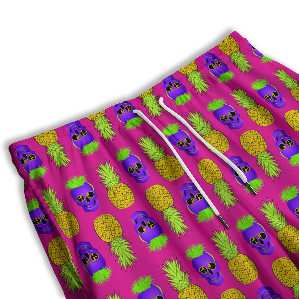 Skull Pineapple Print Pattern Men's Athletic Shorts
