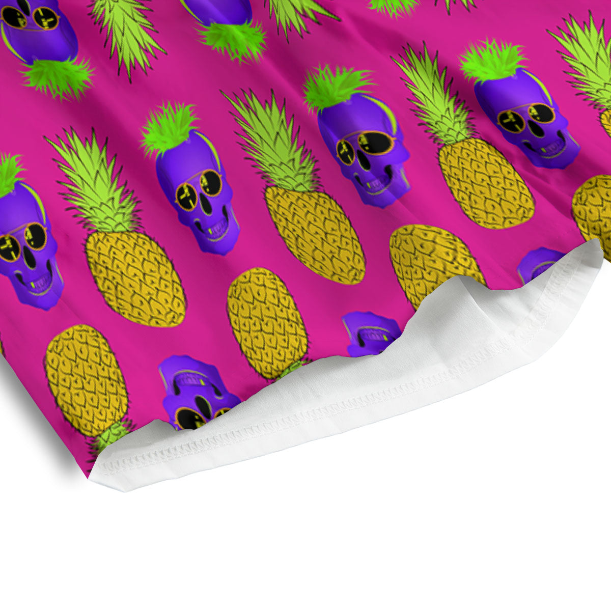 Skull Pineapple Print Pattern Men's Athletic Shorts