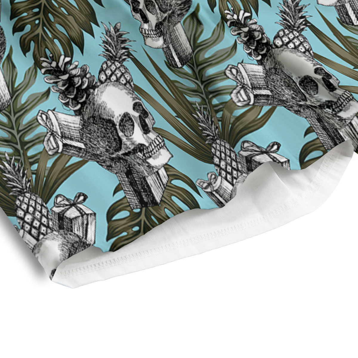Skull Pineapple Tropical Print Pattern Men's Athletic Shorts