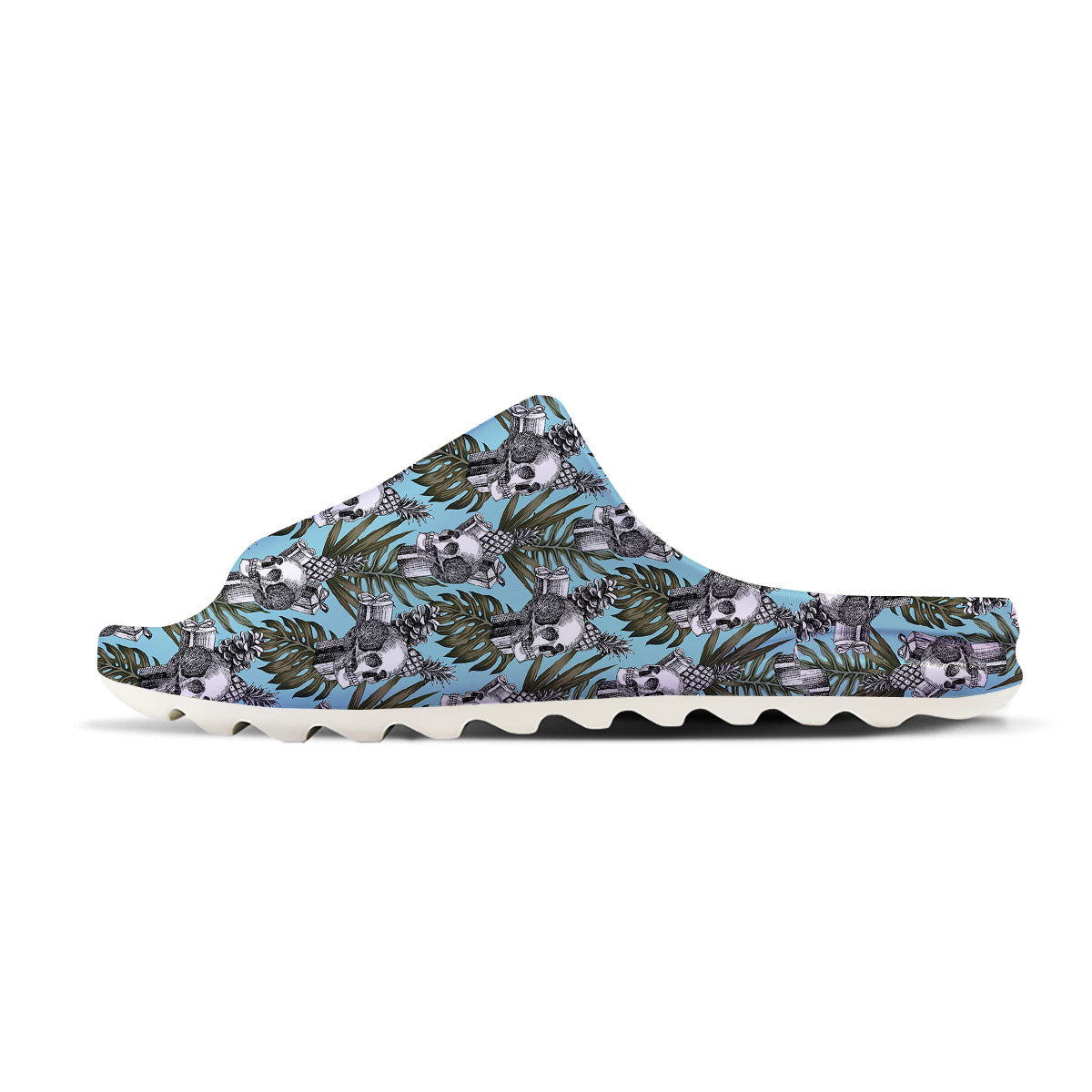 Skull Pineapple Tropical Print Pattern Sandals-grizzshop