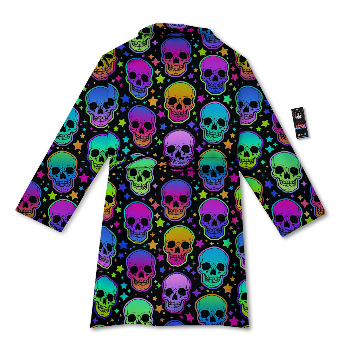 Skull Psychedelic Print Pattern Bathrobe-grizzshop
