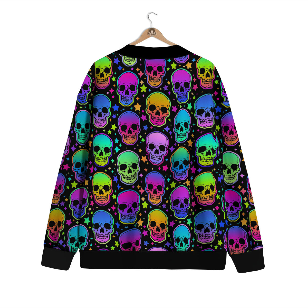 Skull Psychedelic Print Pattern Cardigan-grizzshop