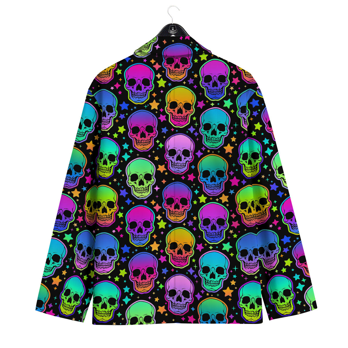 Skull Psychedelic Print Pattern Men's Sport Coat-grizzshop